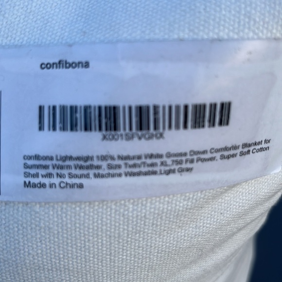 Confibona luxury down comforter, the home collection, light gray brand new - Picture 2 of 4